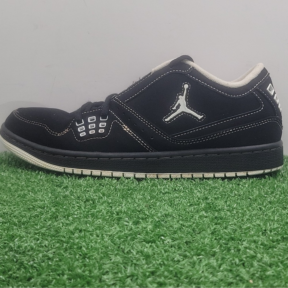 Nike Air Michael Jordan 1 Flight Low Shoes Mens Size 7.5 M Black White Sneakers